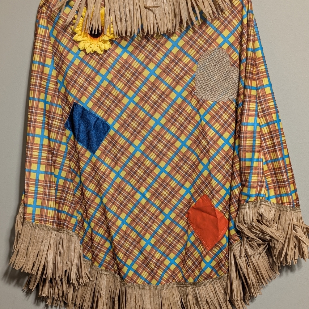 Scarecrow Plaid Fringe Women's Poncho